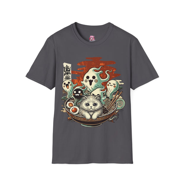 Anime Matrix halloween T-Shirt Cat Ramen Yokai