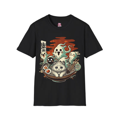 Anime Matrix halloween T-Shirt Cat Ramen Yokai