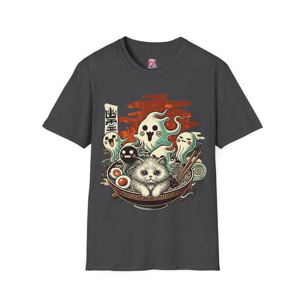 Anime Matrix halloween T-Shirt Cat Ramen Yokai